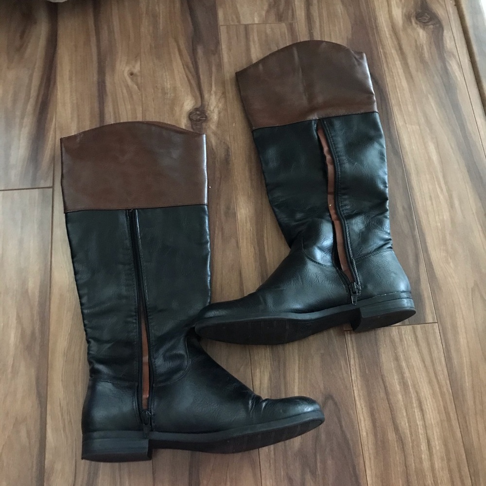 Merona size 8 black and brown boots